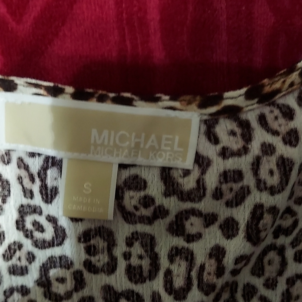 MICHAEL Kors Animal Print Mock Wrap Blouse Size S - Picture 4 of 5